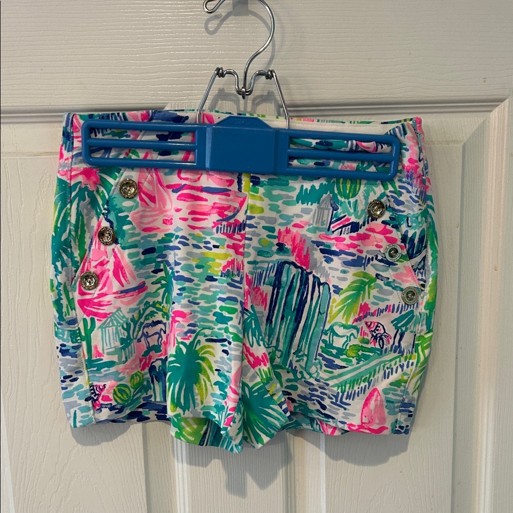 Lilly Pulitzer High Waist Shorts - Pink, Green, Blue
